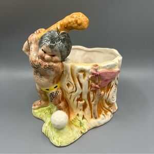 Caveman Relpo Golfer Planter Golf Ceramic Made In Japan Vintage